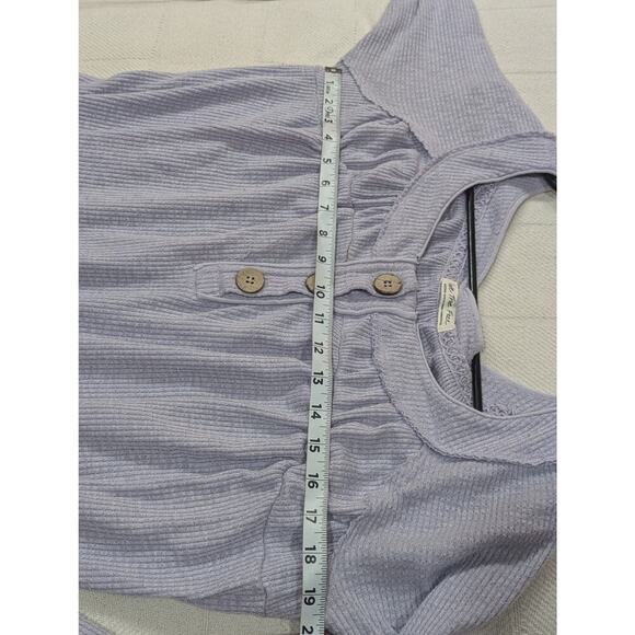 Pretty light purple waffle weave top by We The Free size approx XL - Picture 6 of 8